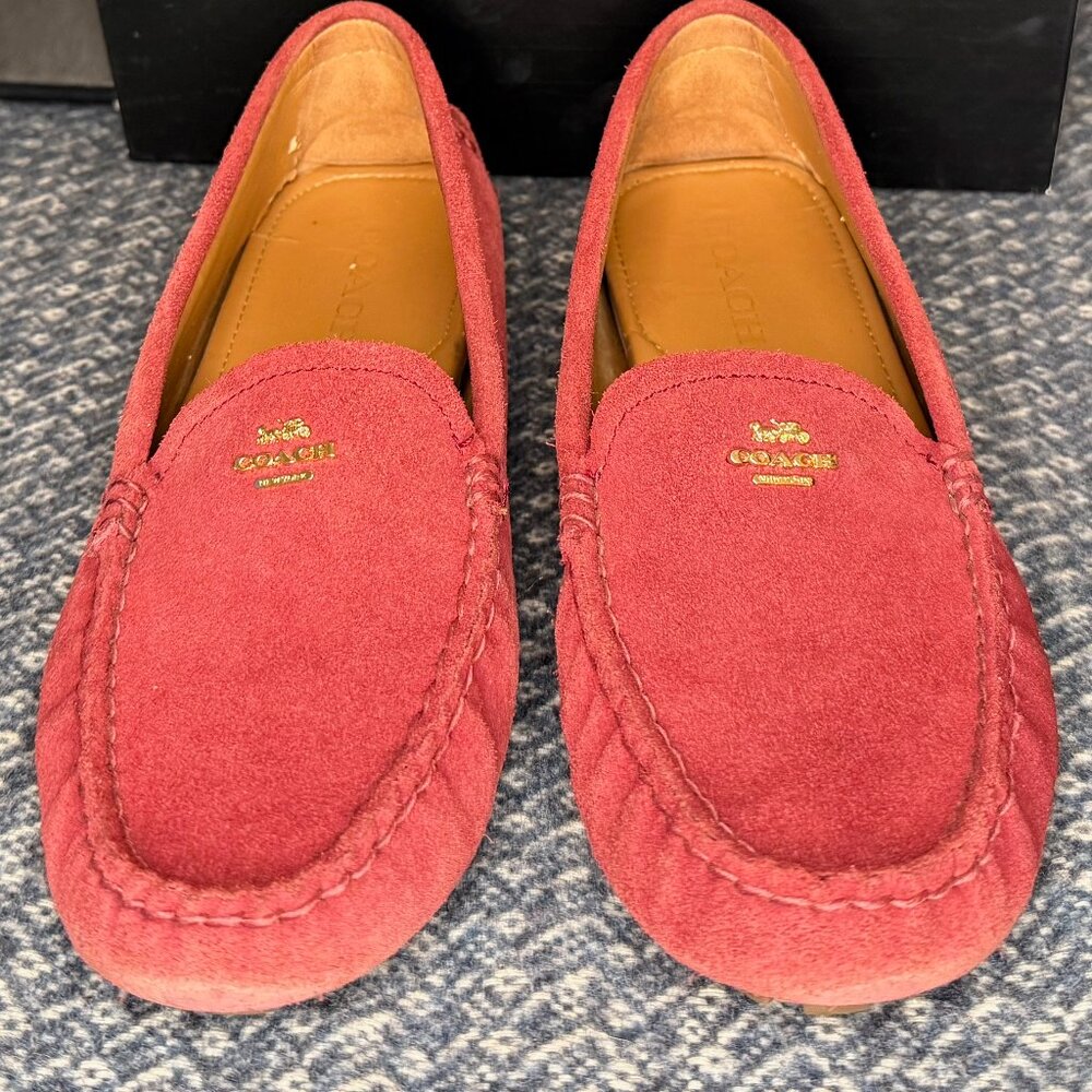 Coach Loafers Red Suede - SZ 8 - Picture 3 of 7